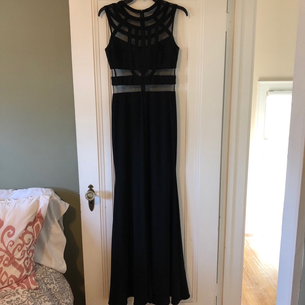 Long Black Illusion Gown